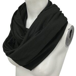Beyond Yoga Pocket Infinity Scarf Black Zipper Hidden Neck Warmer Athletic